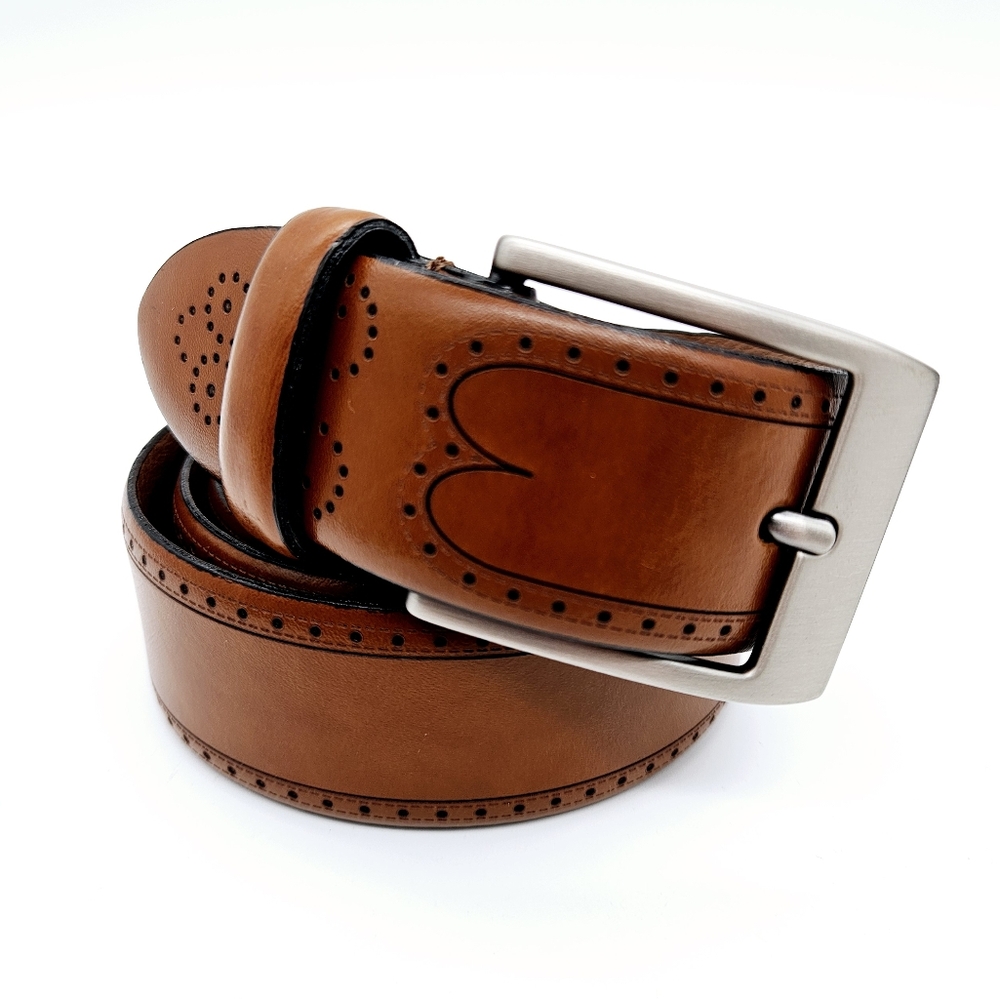 JOSEPH ABBOUD | tooled leather western look belt